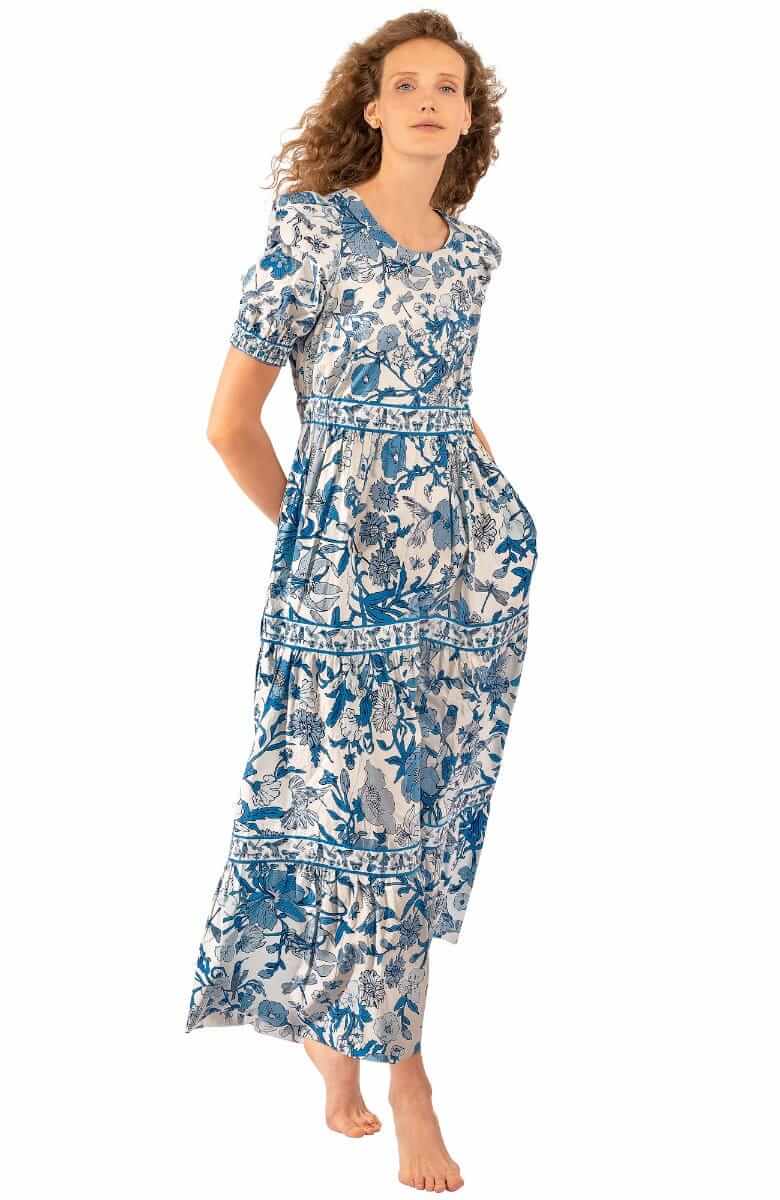 Frolic Maxi Dress - Birds & Bees - Final Sale Blues