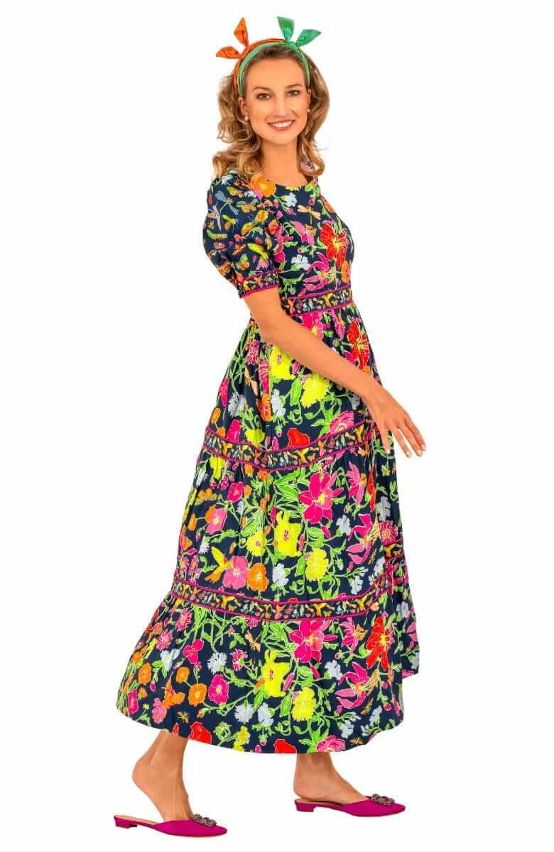 Frolic Maxi Dress - Birds & Bees - Final Sale Navy