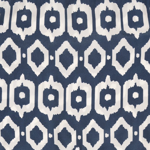 Geo Embroidered Silky Tunic Navy