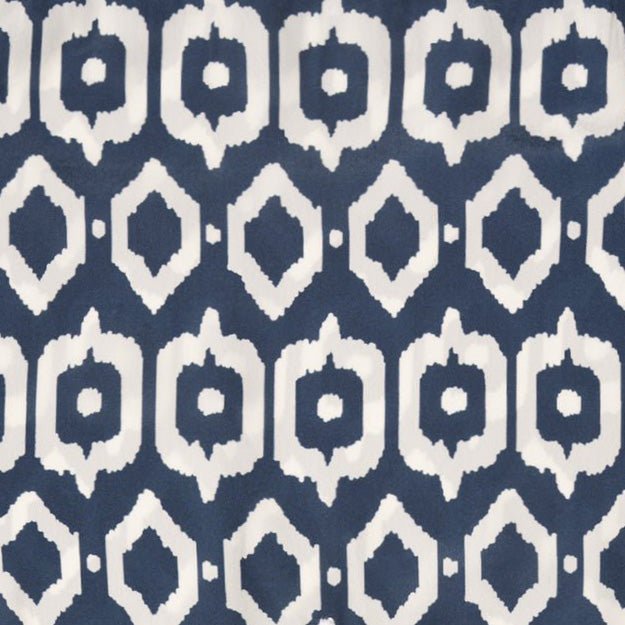 Geo Embroidered Silky Tunic Navy