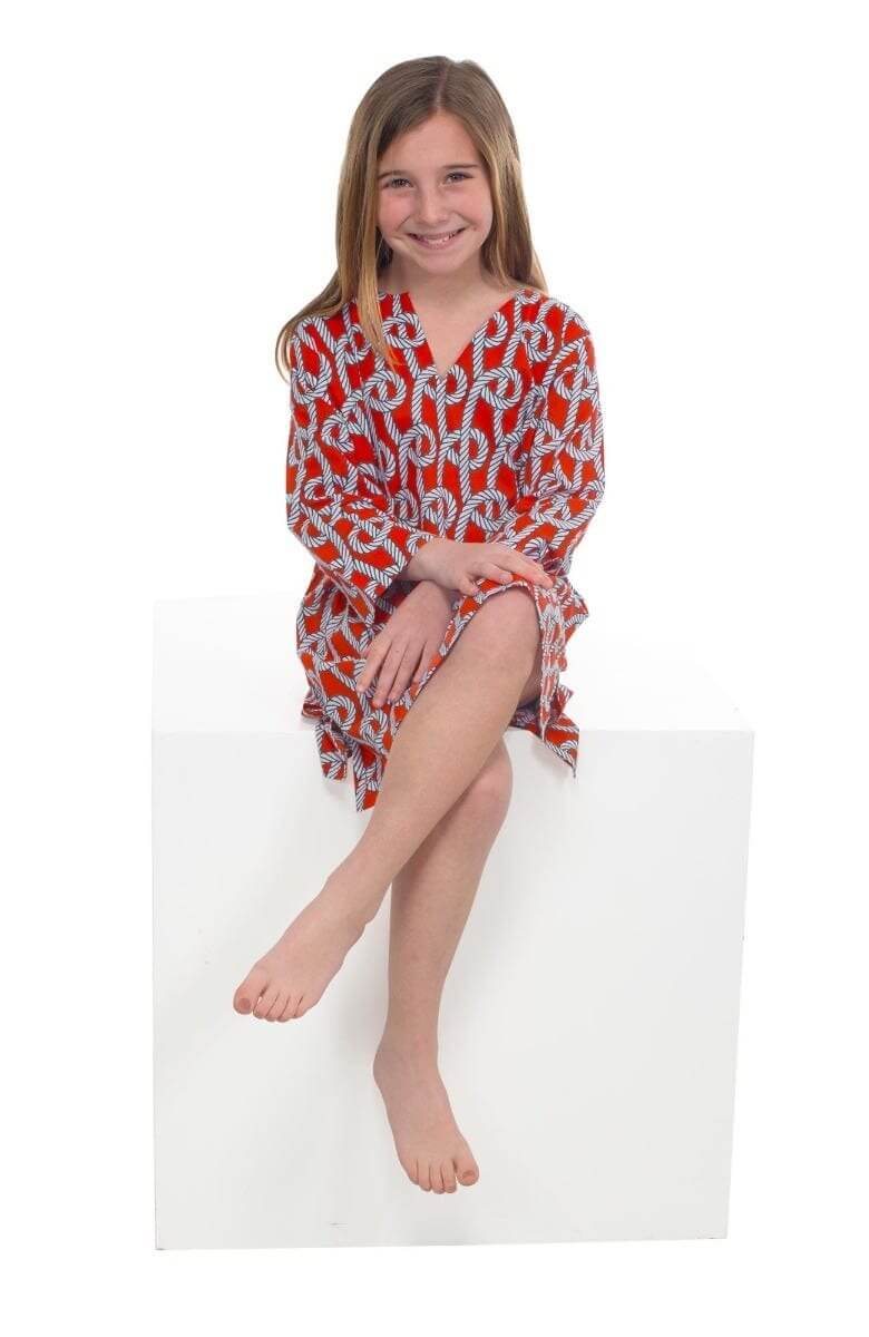 Girls Cotton Tunic - Bowline - Final Sale Tomato Red
