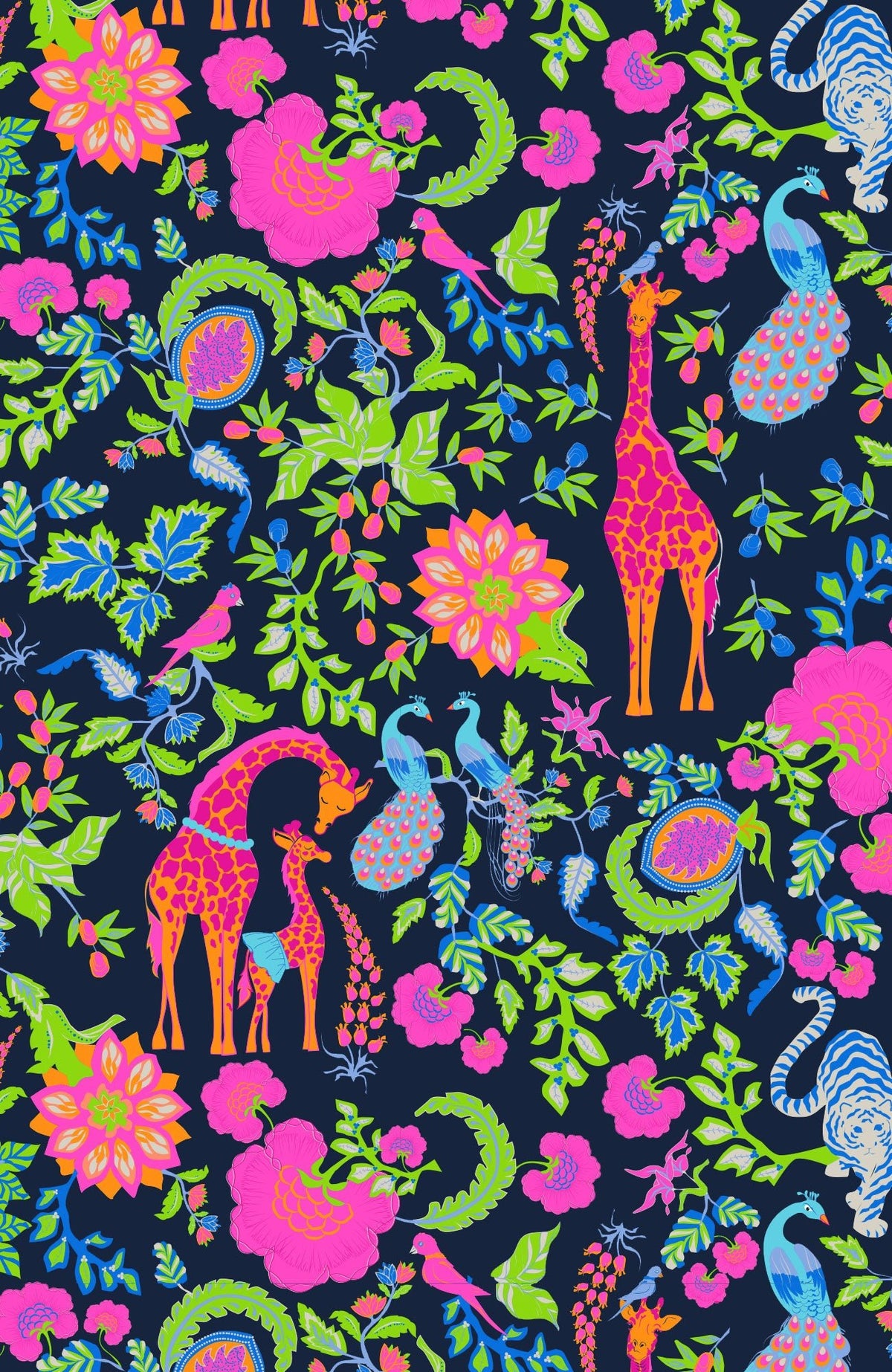 Girls Dress - Jungle Symphony Navy