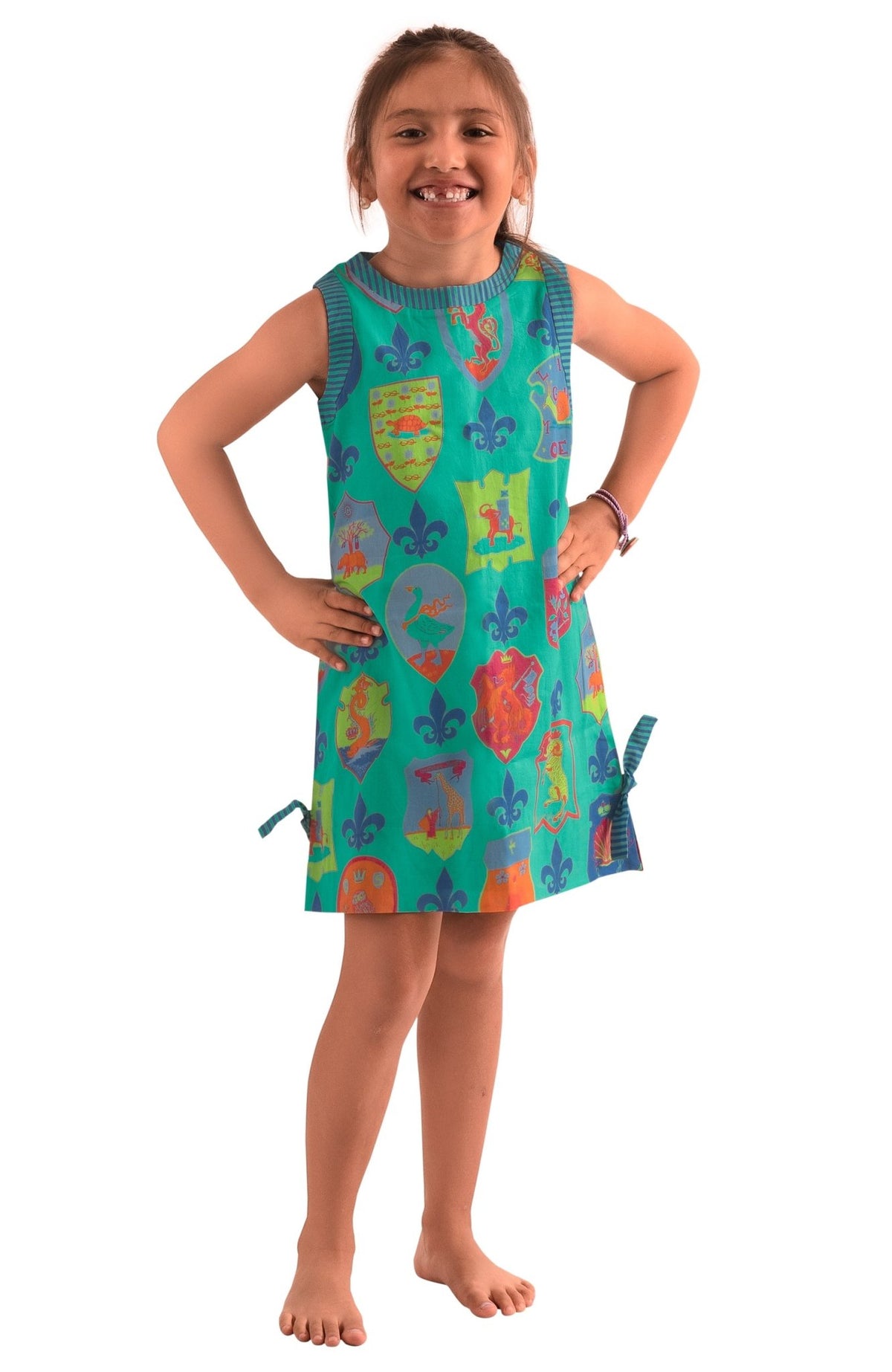 Girls Dress - Sienna Crest Turquoise