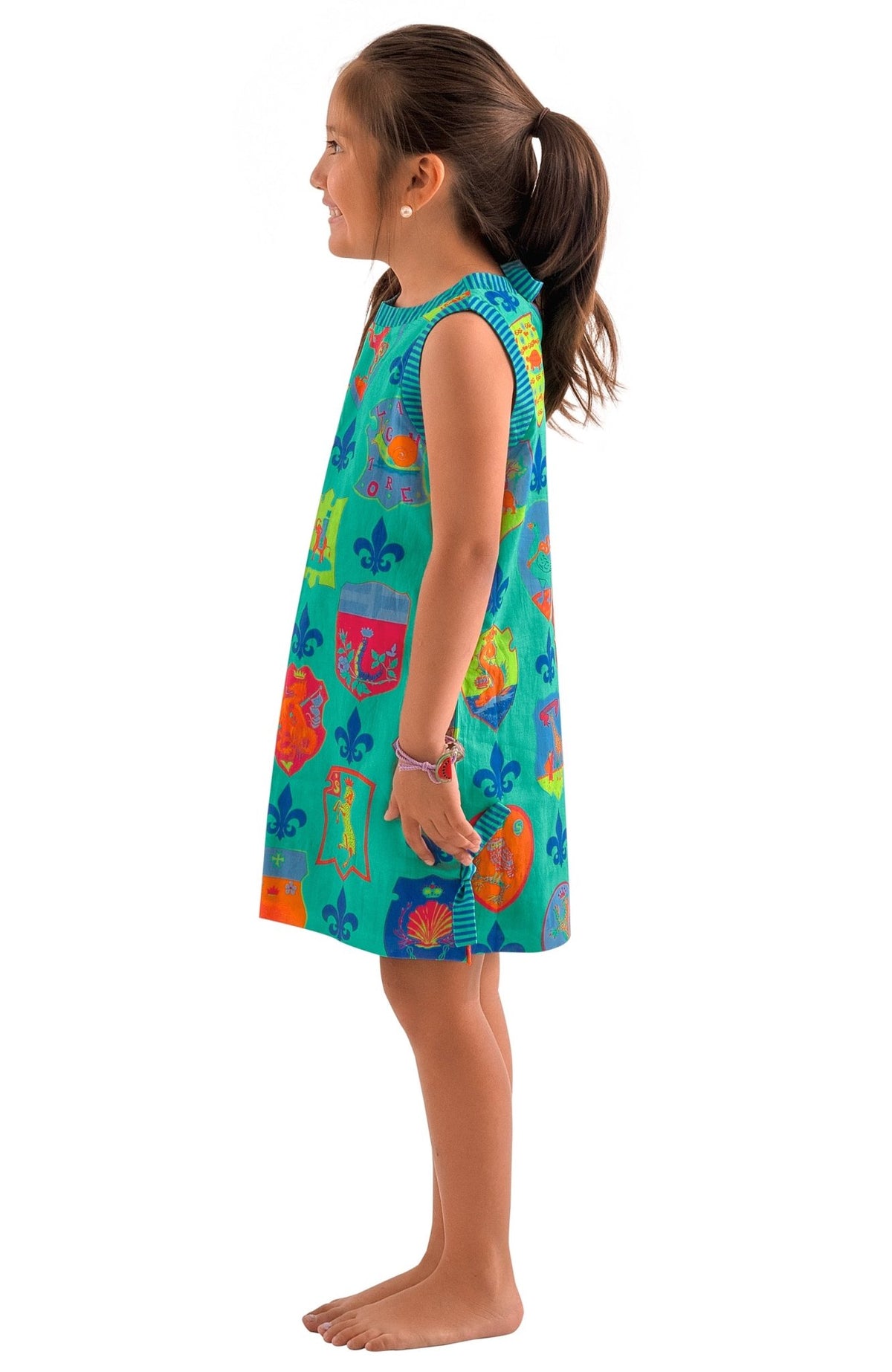 Girls Dress - Sienna Crest Turquoise