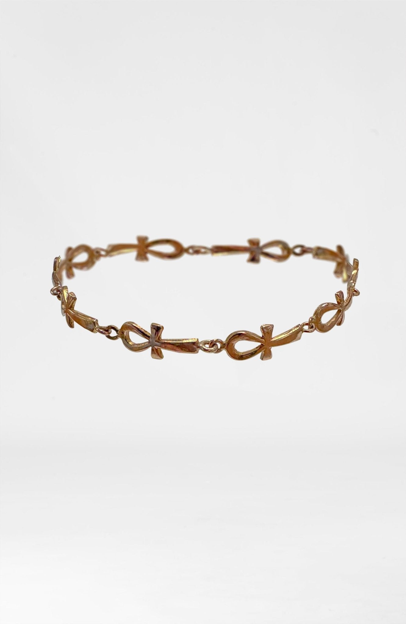 Gold Egyptian Ankh Bracelet14k