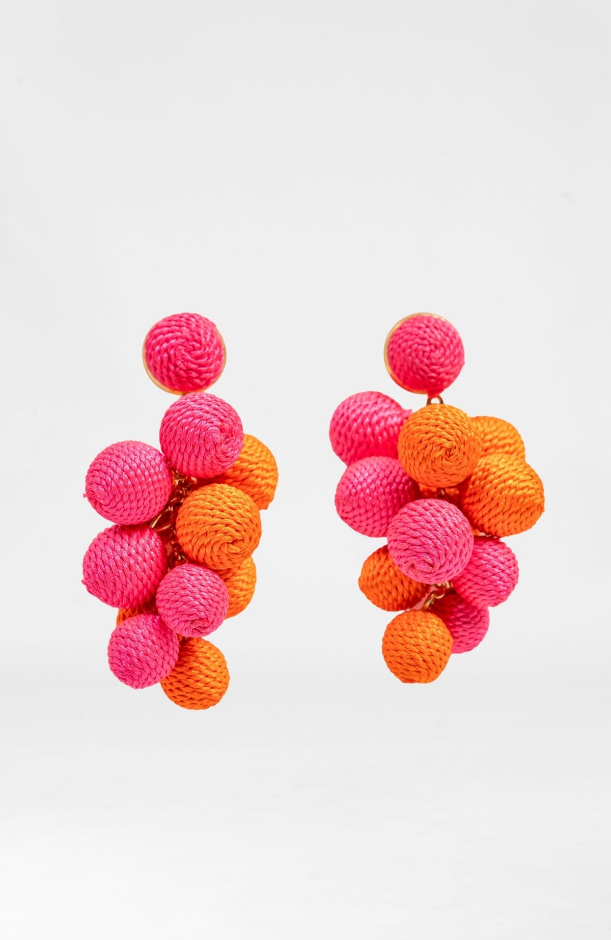 Great Balls Of Fire Earrings Pink Orange One Size