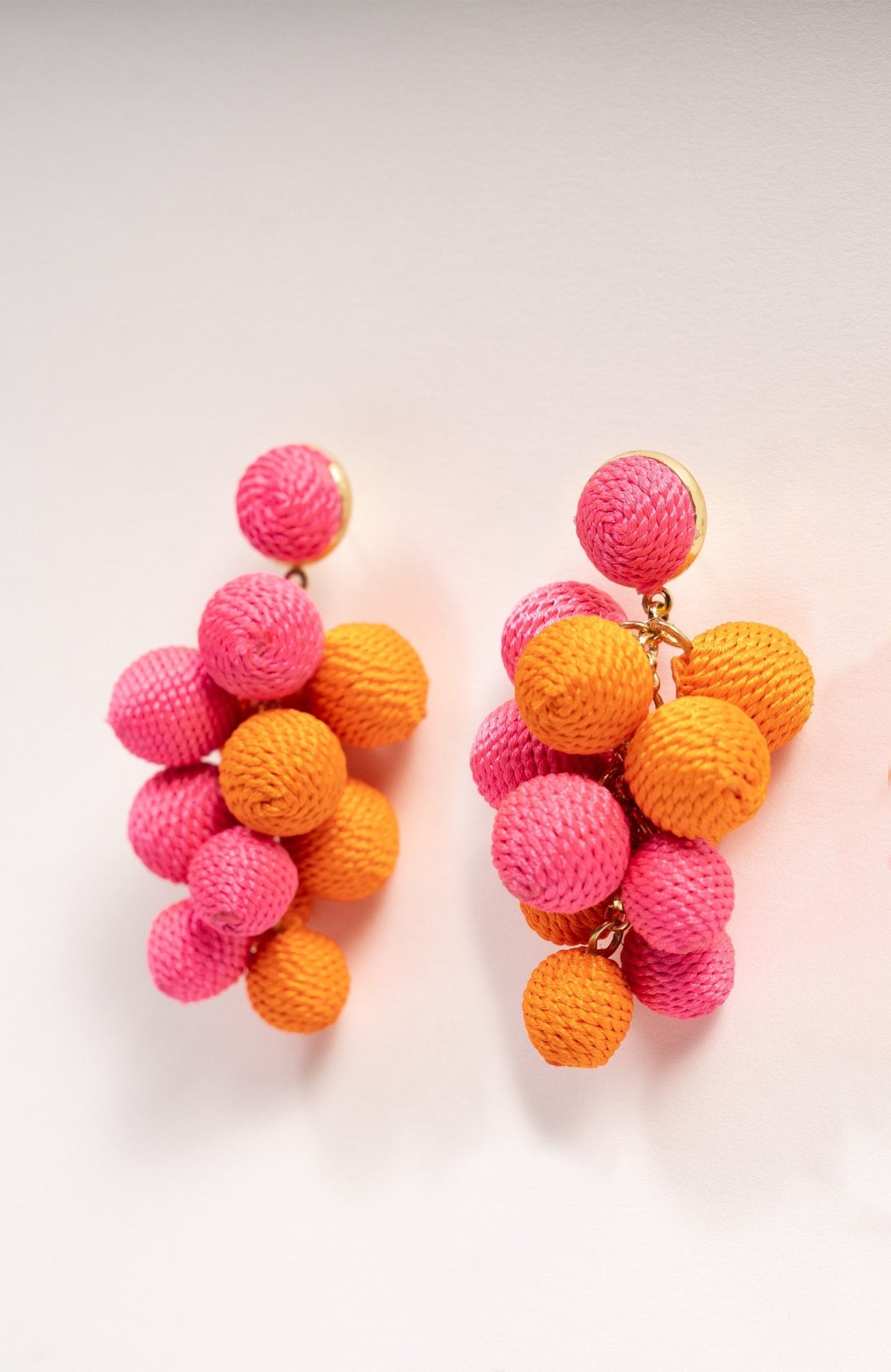 Great Balls Of Fire Earrings Pink Orange One Size