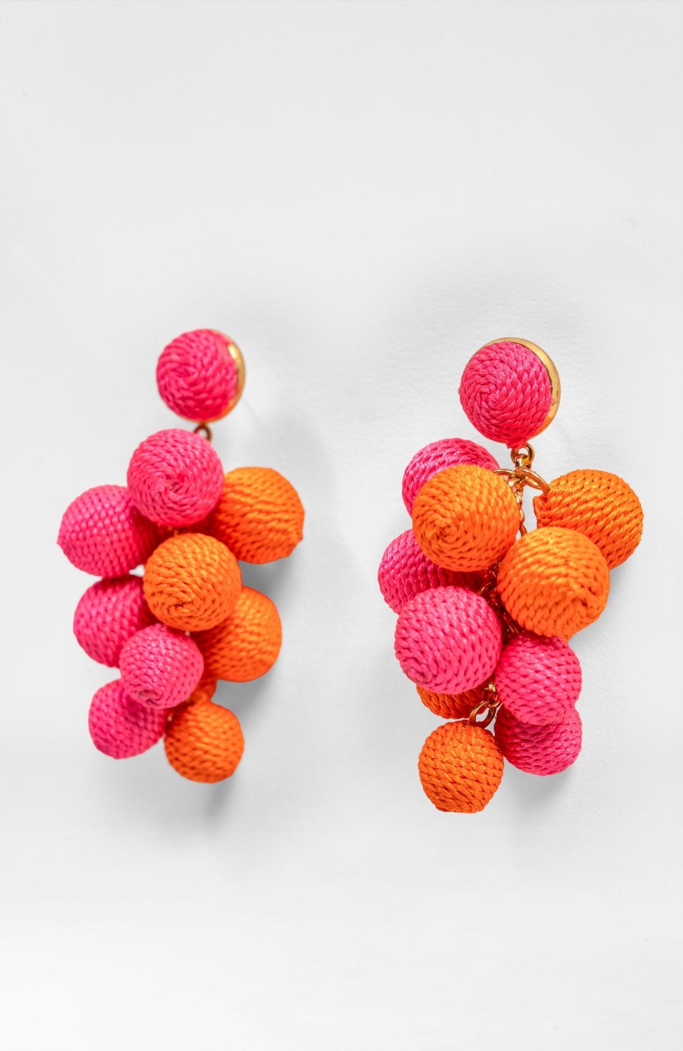 Great Balls Of Fire Earrings Pink Orange One Size