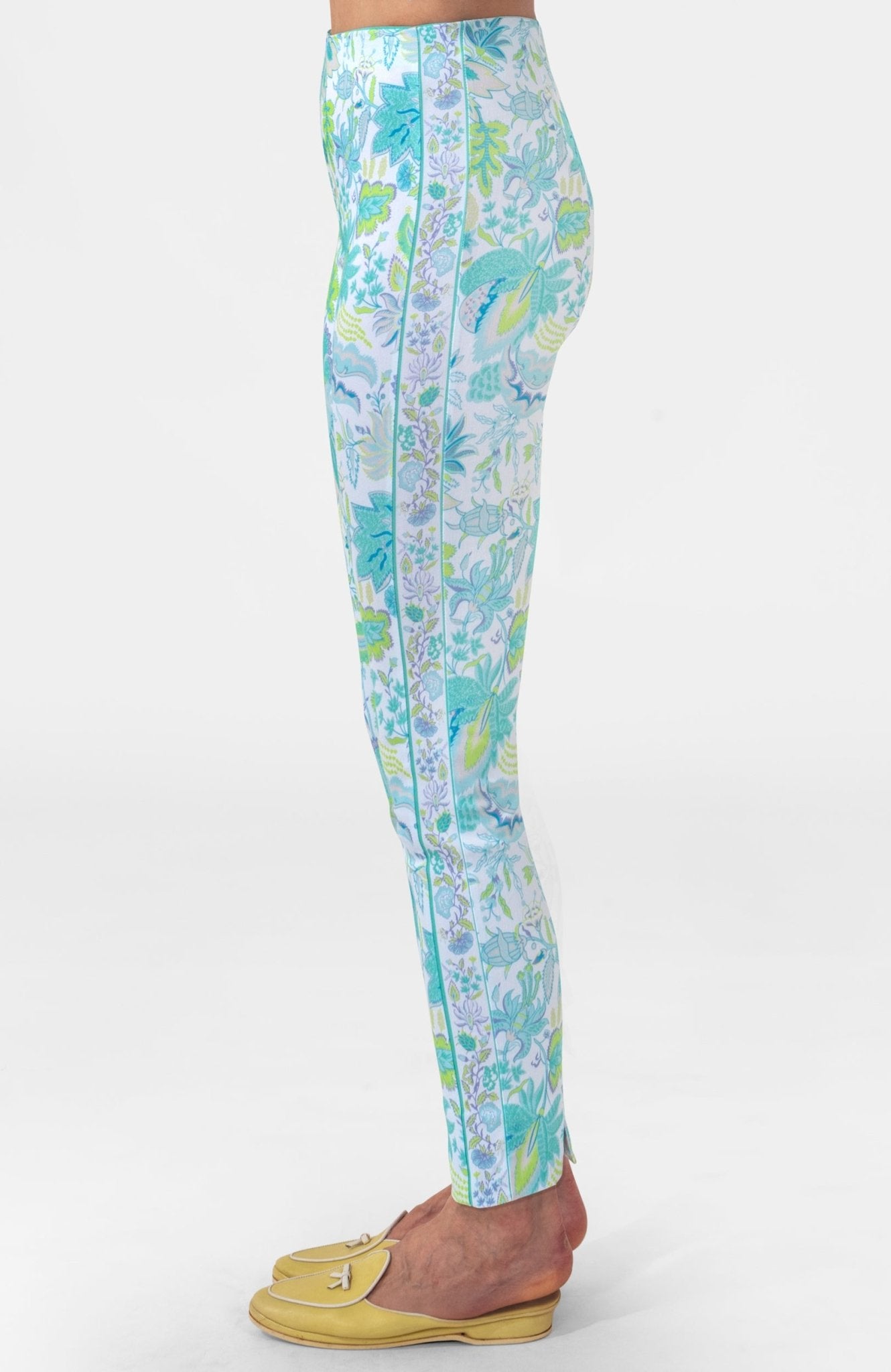 Gripe Less Pull On Pants - Blooming Party Ocean Turq