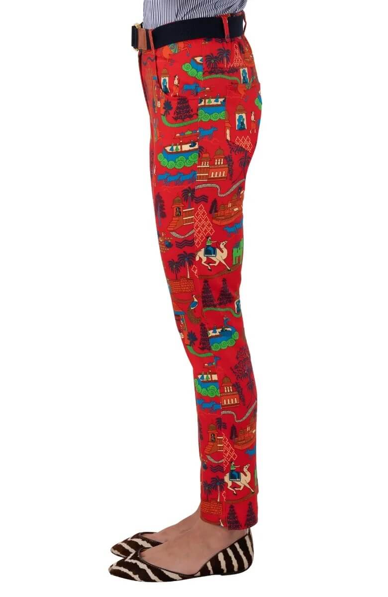 Gripeless Cotton Spandex Jeans - Jodhpur Journal - Final Sale Red