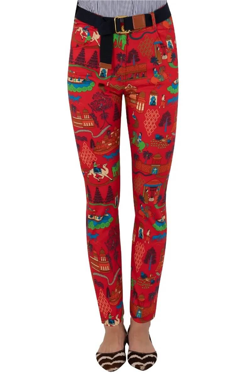 Gripeless Cotton Spandex Jeans - Jodhpur Journal - Final Sale Red