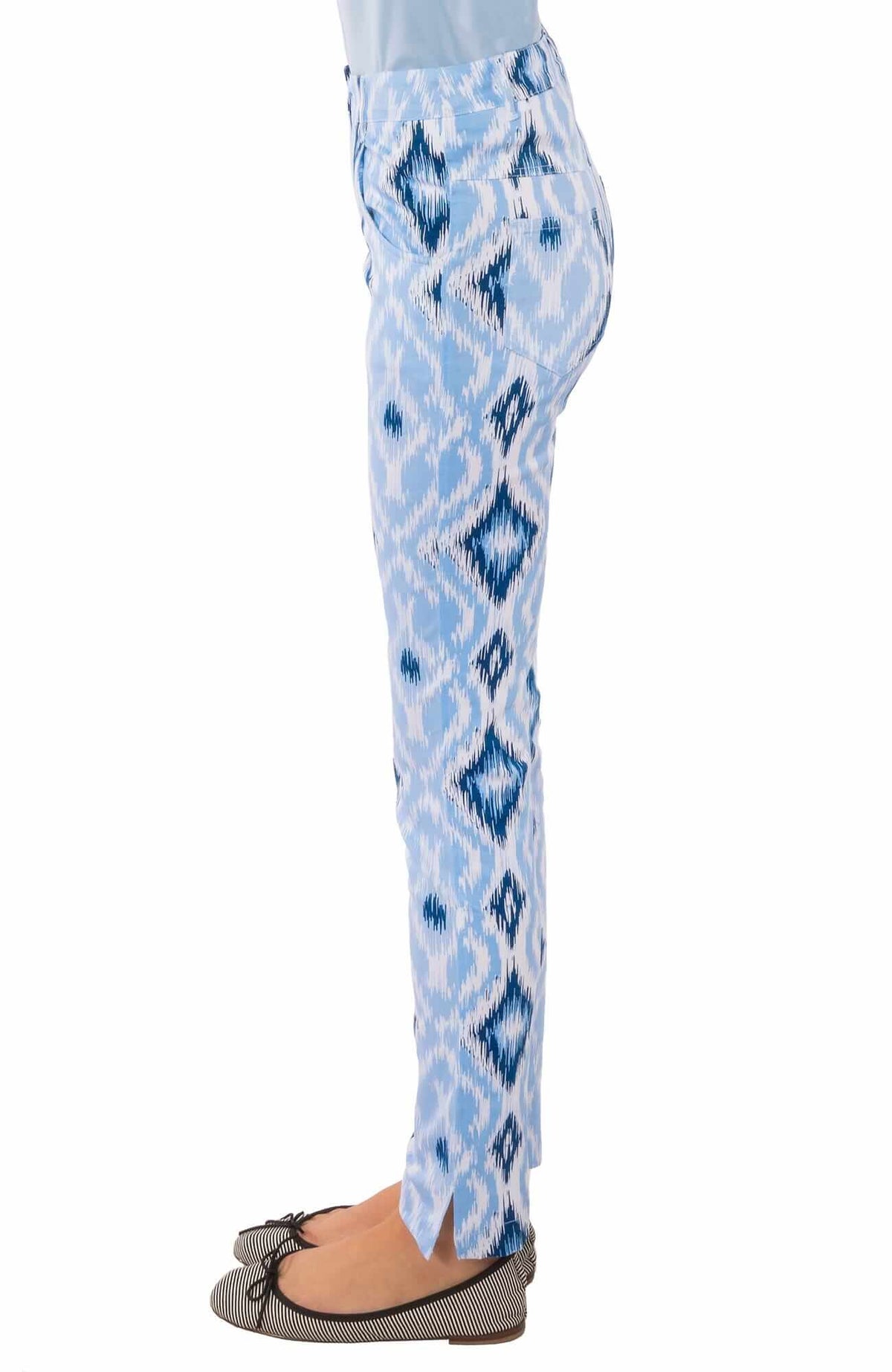 Gripeless Cotton Spandex Jeans - Kitt Ikat - Final Sale Blues