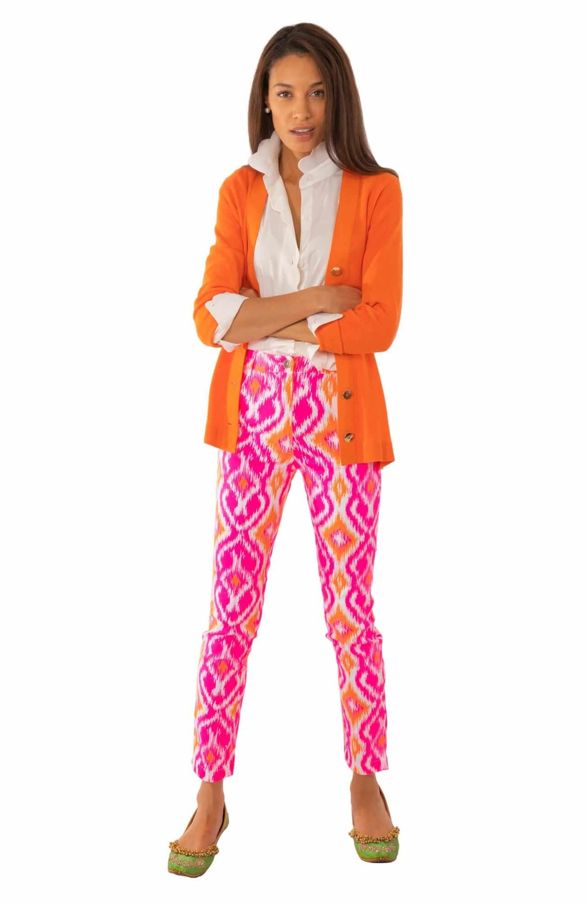 Gripeless Cotton Spandex Jeans - Kitt Ikat - Final Sale Pink