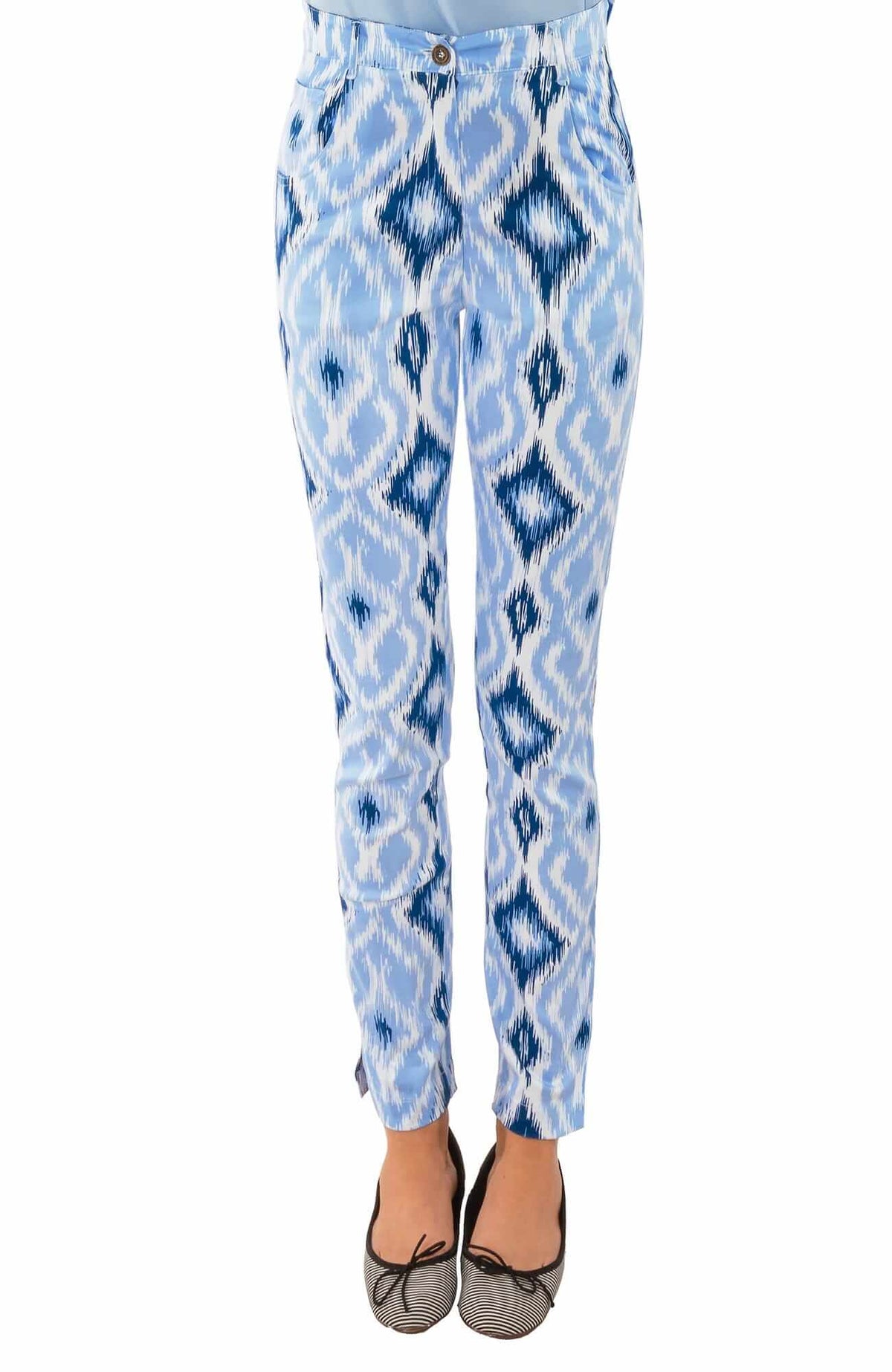 Gripeless Cotton Spandex Jeans - Kitt Ikat - Final Sale Blues