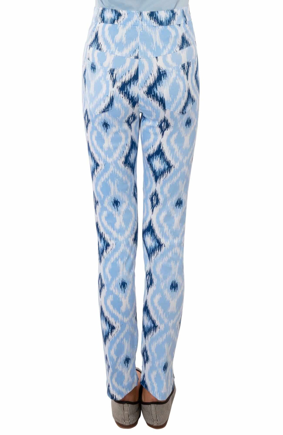 Gripeless Cotton Spandex Jeans - Kitt Ikat - Final Sale Blues