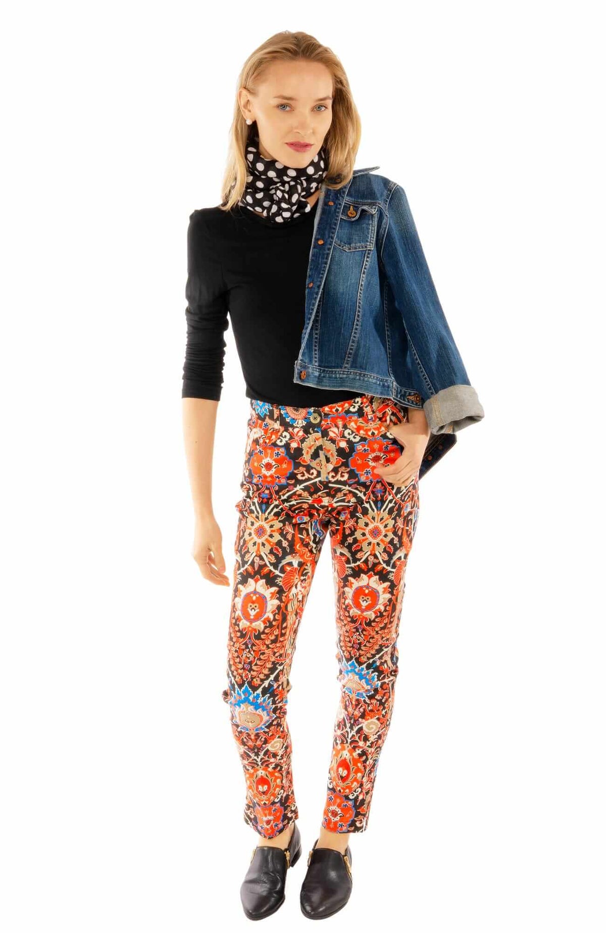 Gripeless Cotton Spandex Jeans - Magic Carpet - Final Sale Black Multi