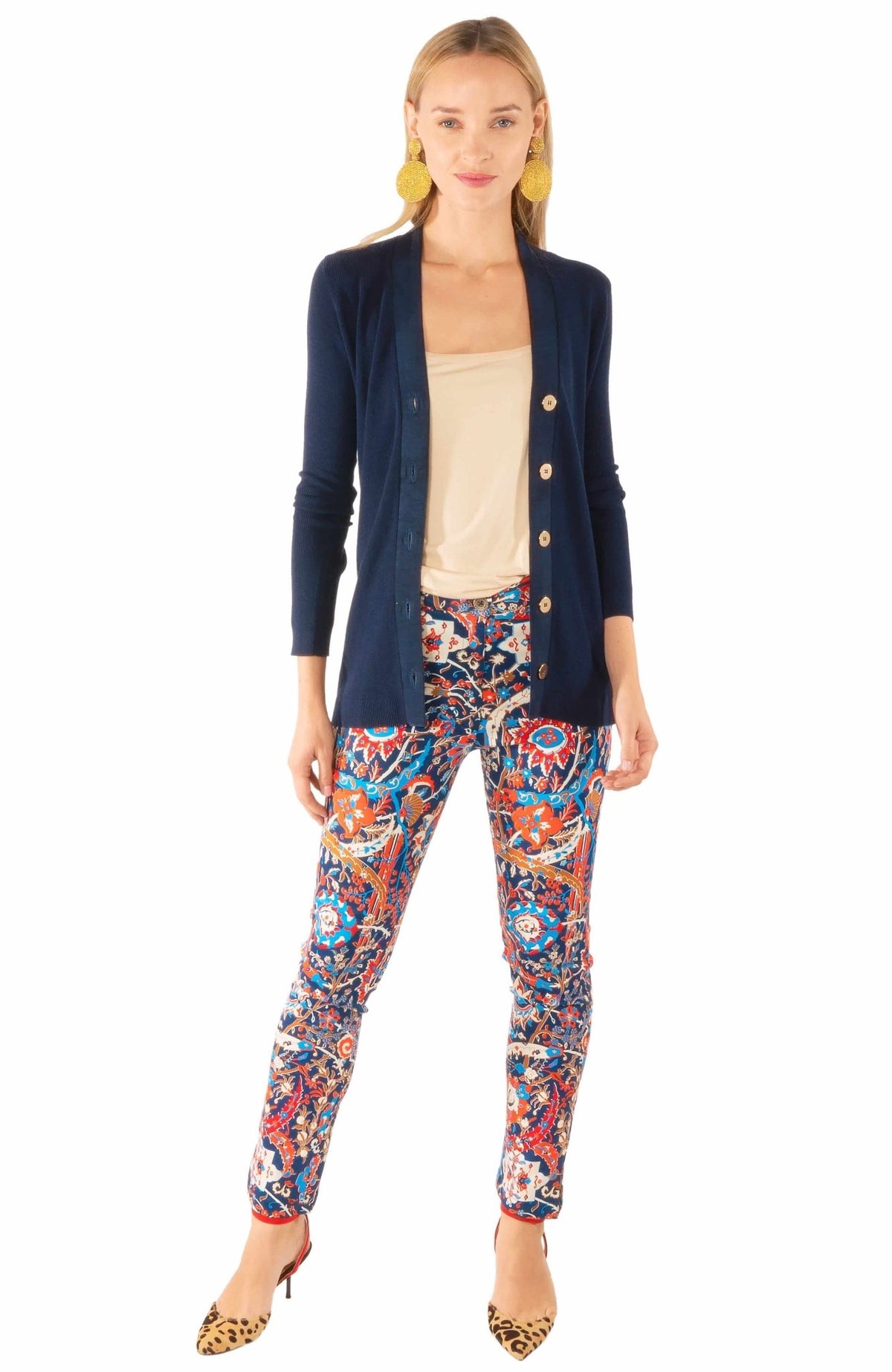 Gripeless Cotton Spandex Jeans - Magic Carpet - Final Sale Navy Multi