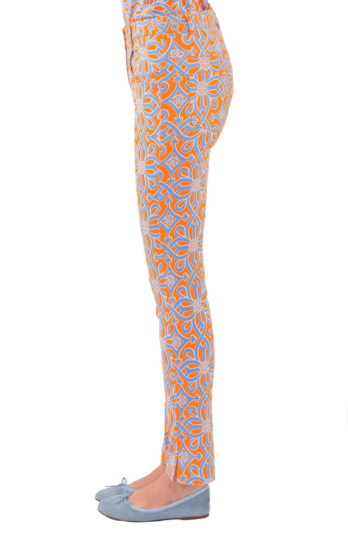 Gripeless Cotton Spandex Jeans - Piazza - Final Sale Periwink Orange