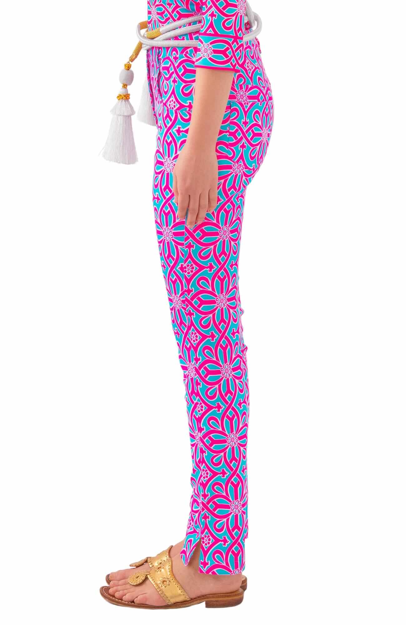 Gripeless Cotton Spandex Jeans - Piazza - Final Sale Turq Pink