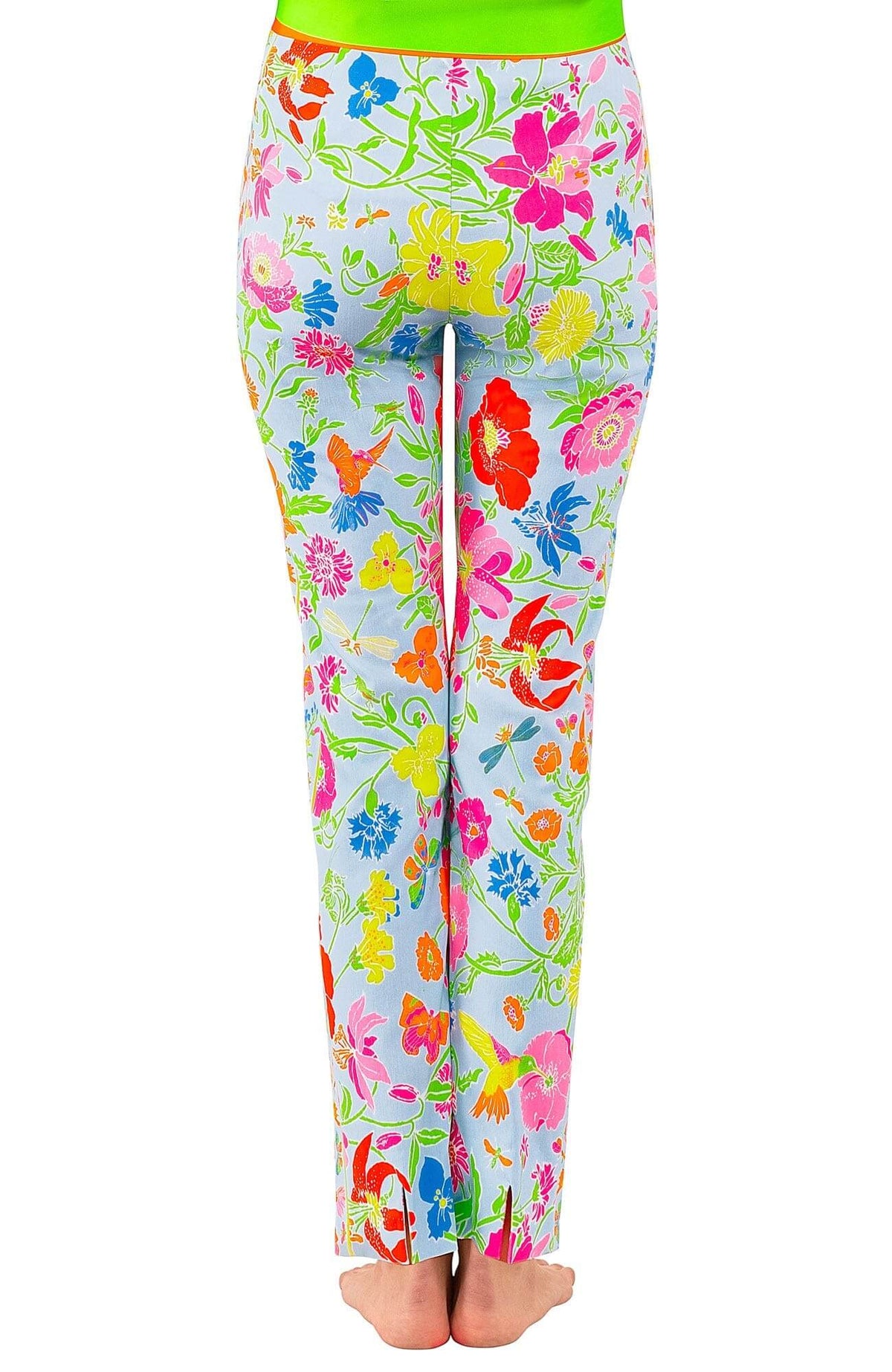 Gripeless Pull On Pants - Birds & The Bees Periwinkle