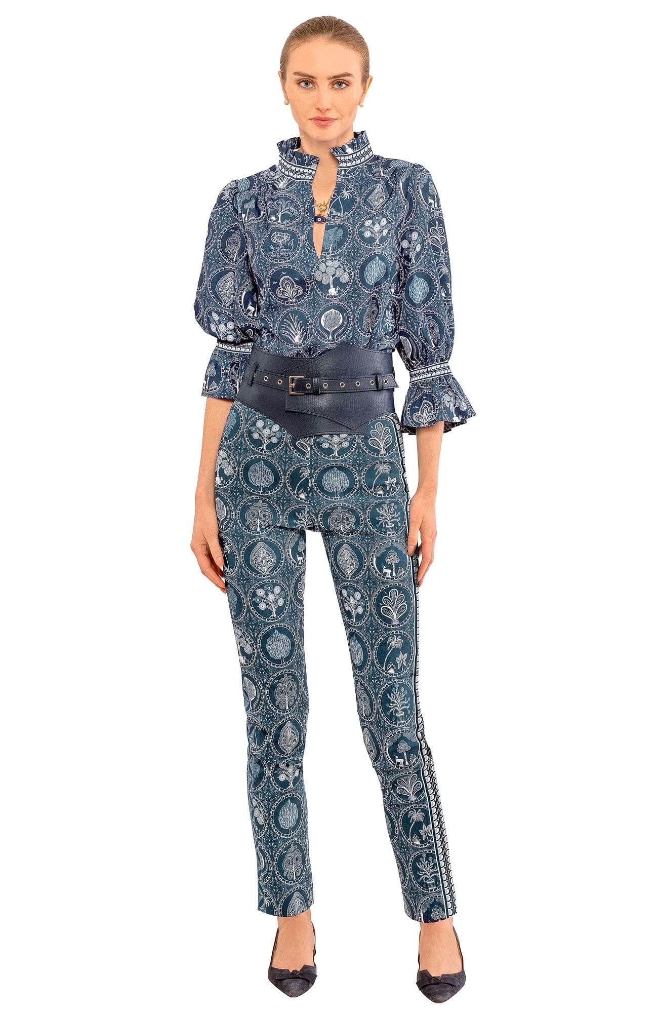 Gripeless Pull On Pants - Circle Of Love - Final Sale Navy White