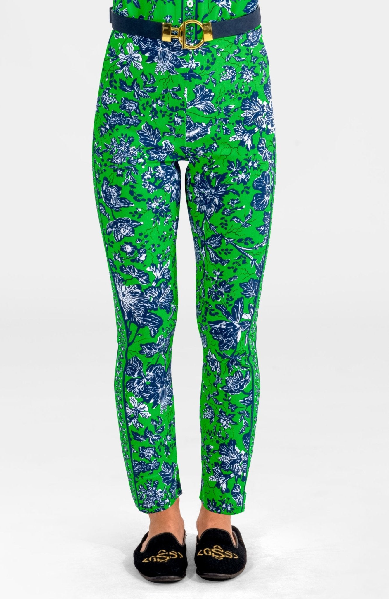 Gripeless Pull On Pants - English Garden Kelly