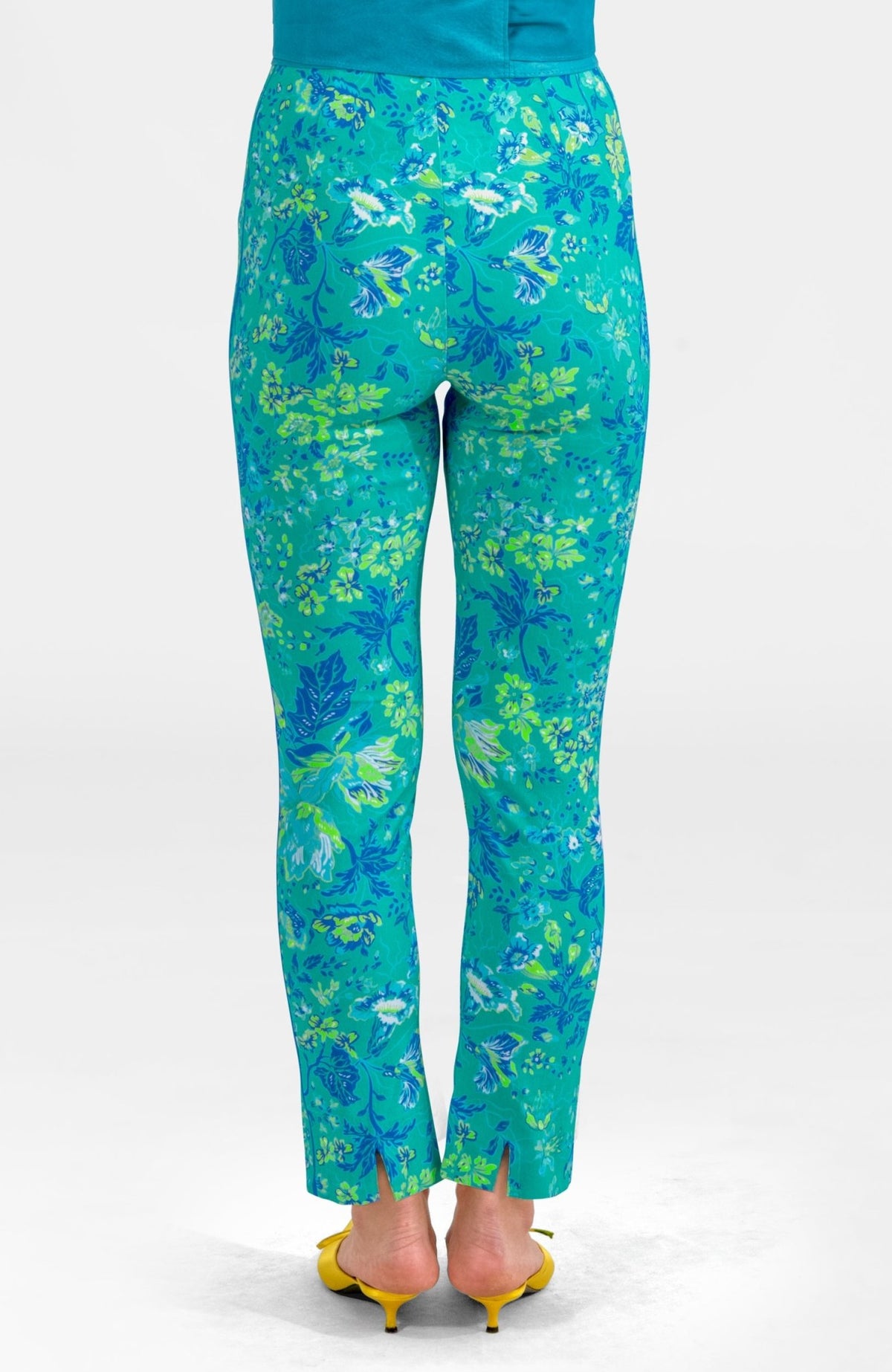 Gripeless Pull On Pants - English Garden Turquoise