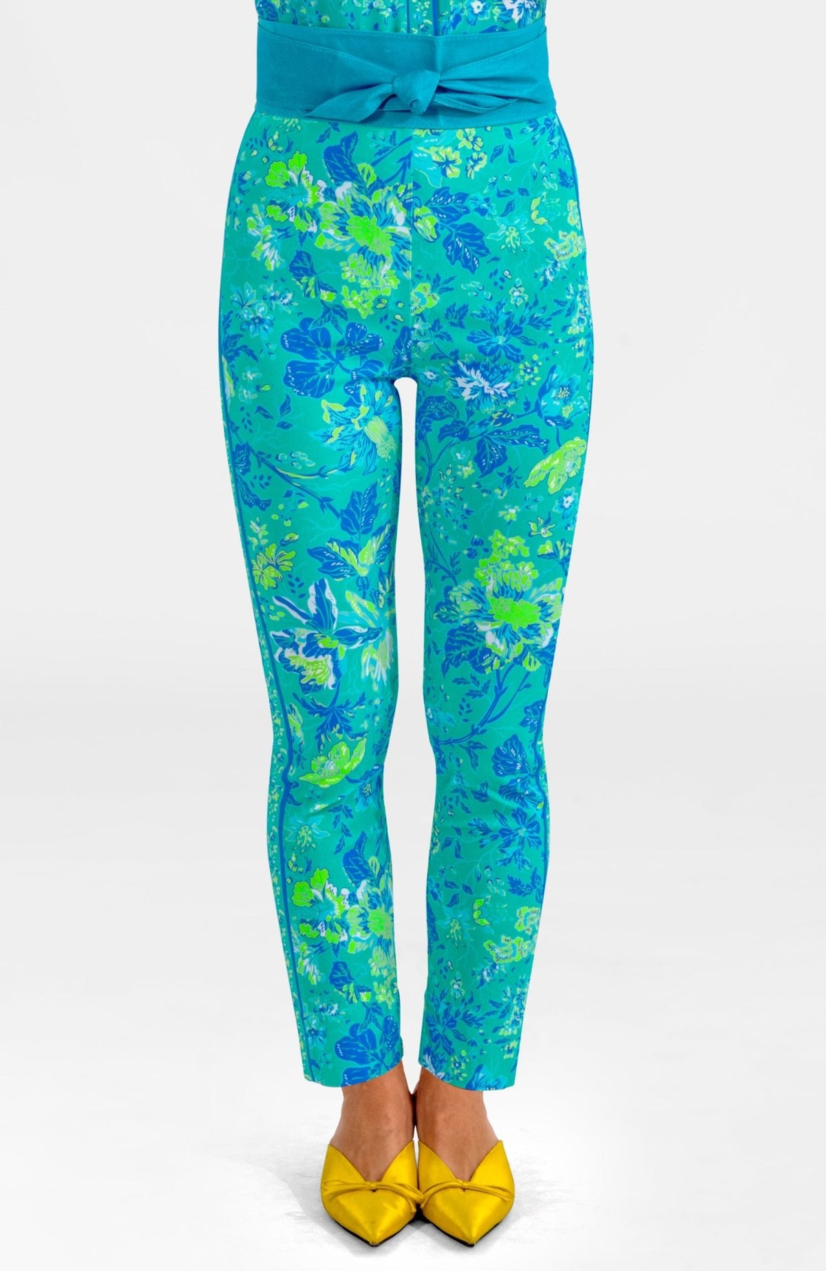 Gripeless Pull On Pants - English Garden Turquoise