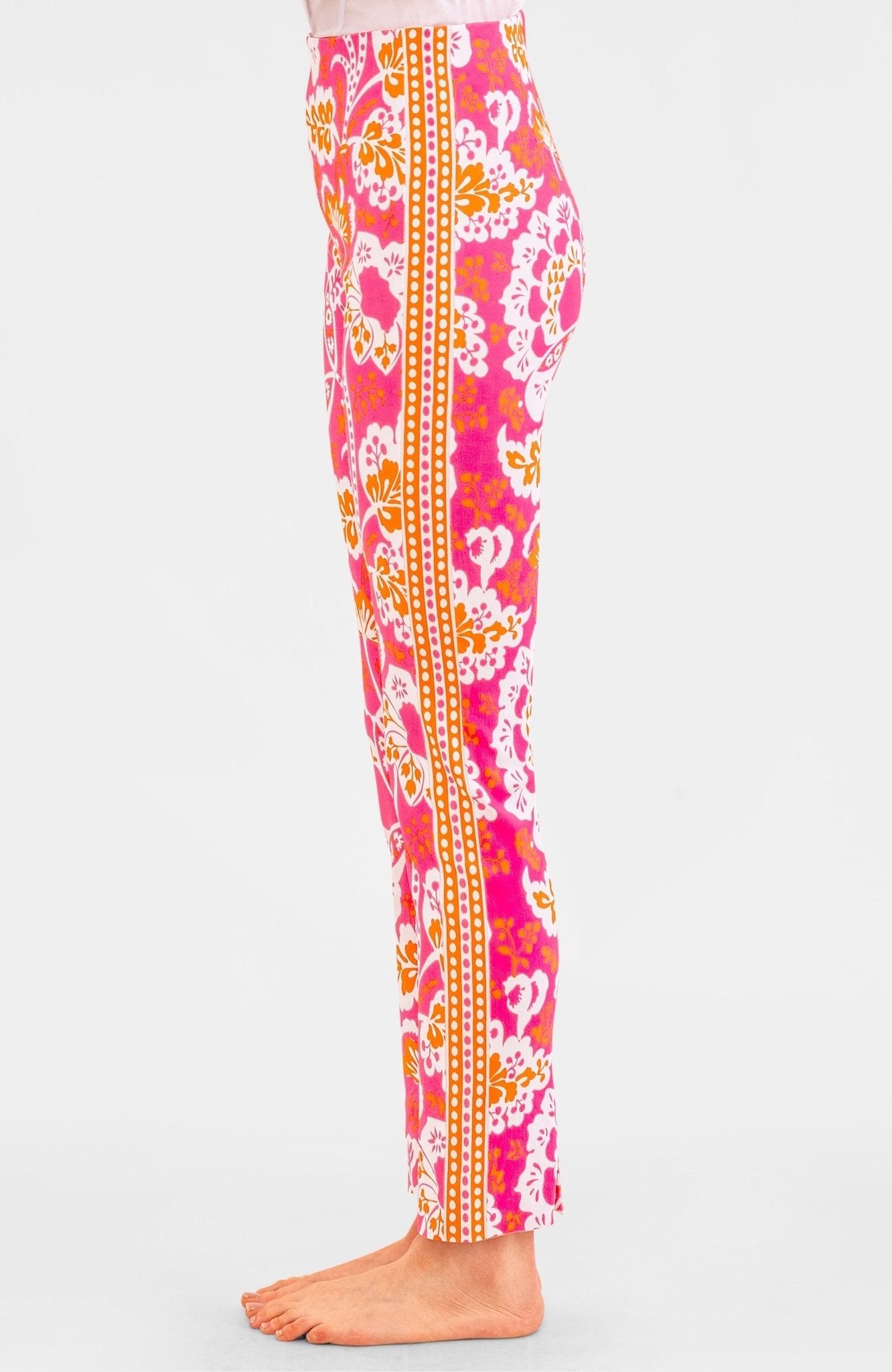Gripeless Pull On Pants - Flora Pink Orange