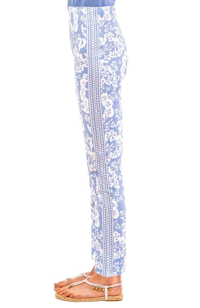 Gripeless Pull On Pants - Flora Periwinkle