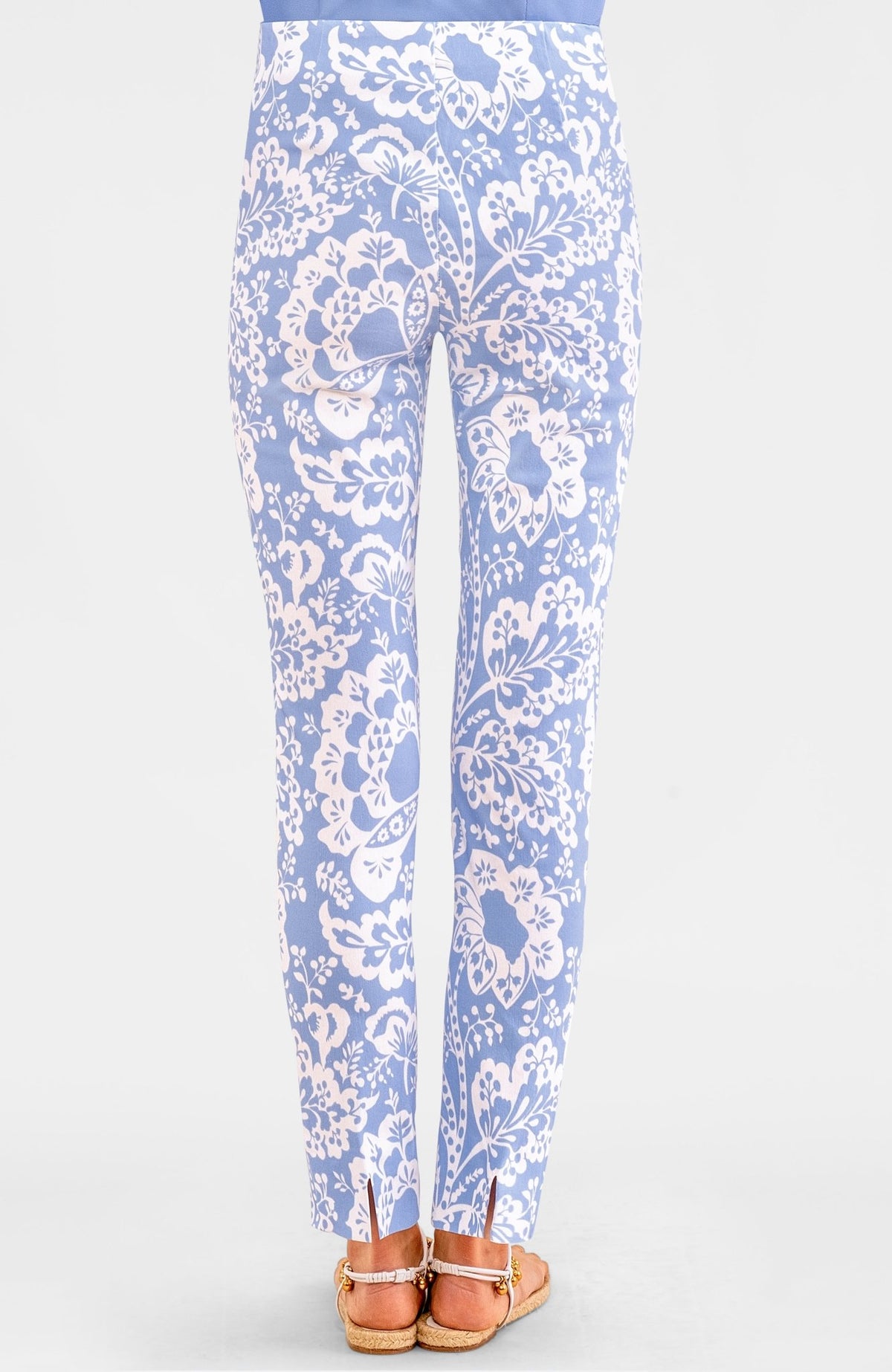 Gripeless Pull On Pants - Flora Periwinkle