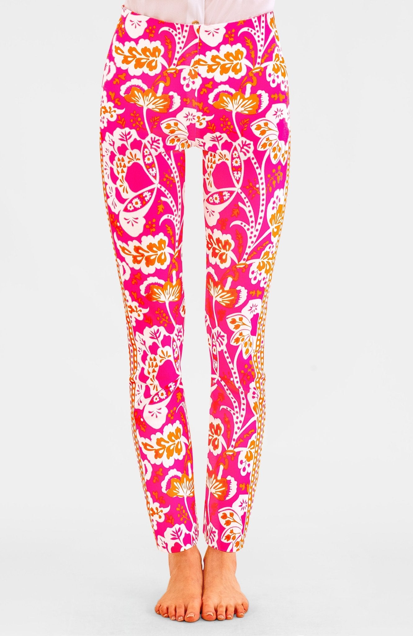 Gripeless Pull On Pants - Flora Pink Orange