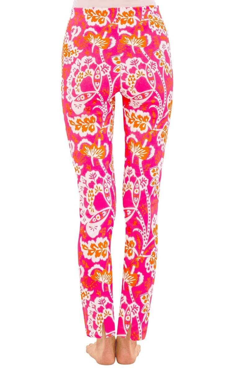 Gripeless Pull On Pants - Flora Pink Orange