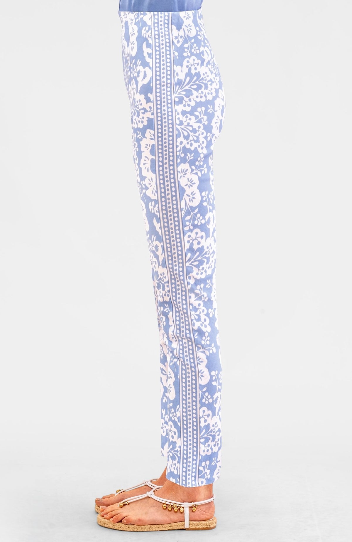 Gripeless Pull On Pants - Flora Periwinkle