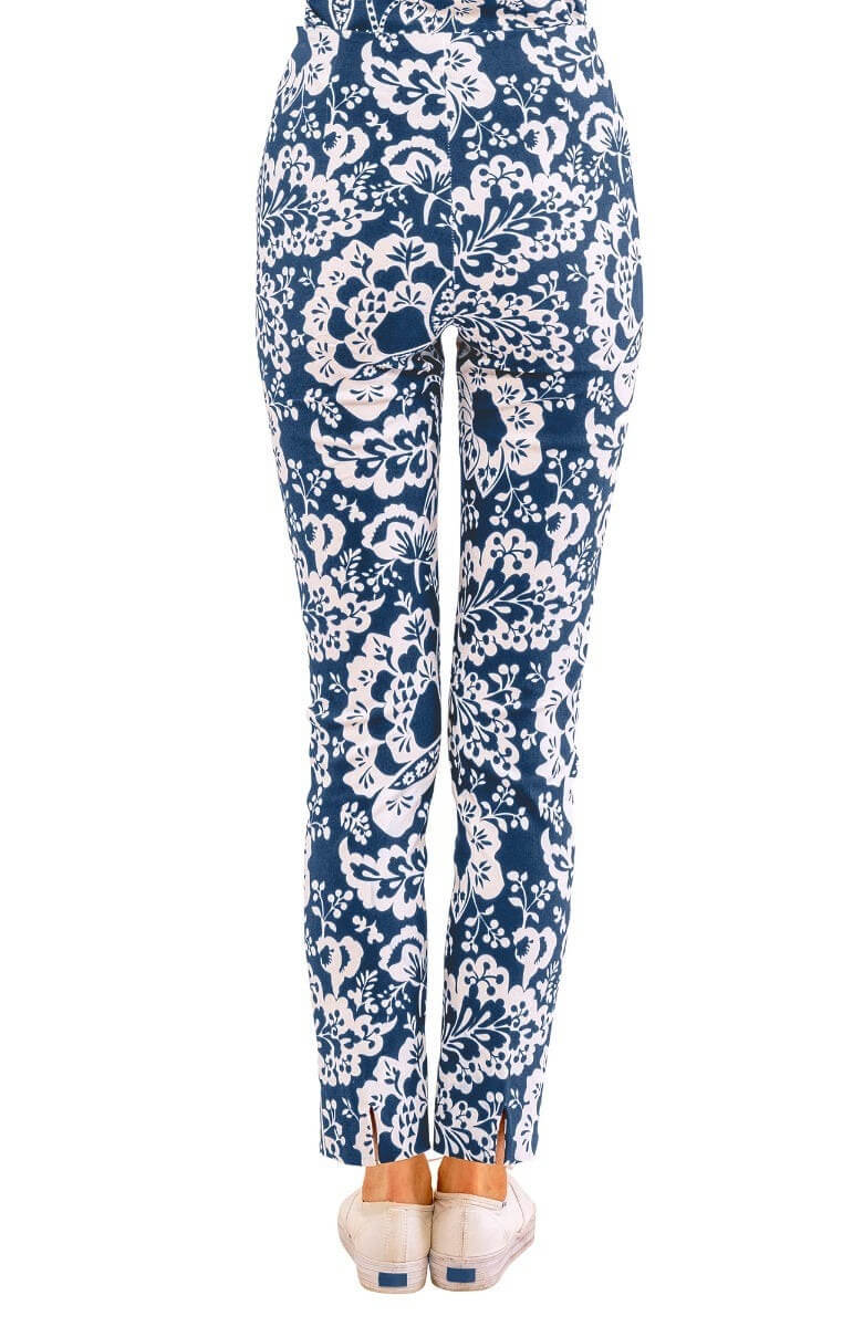 Gripeless Pull On Pants - Flora Navy