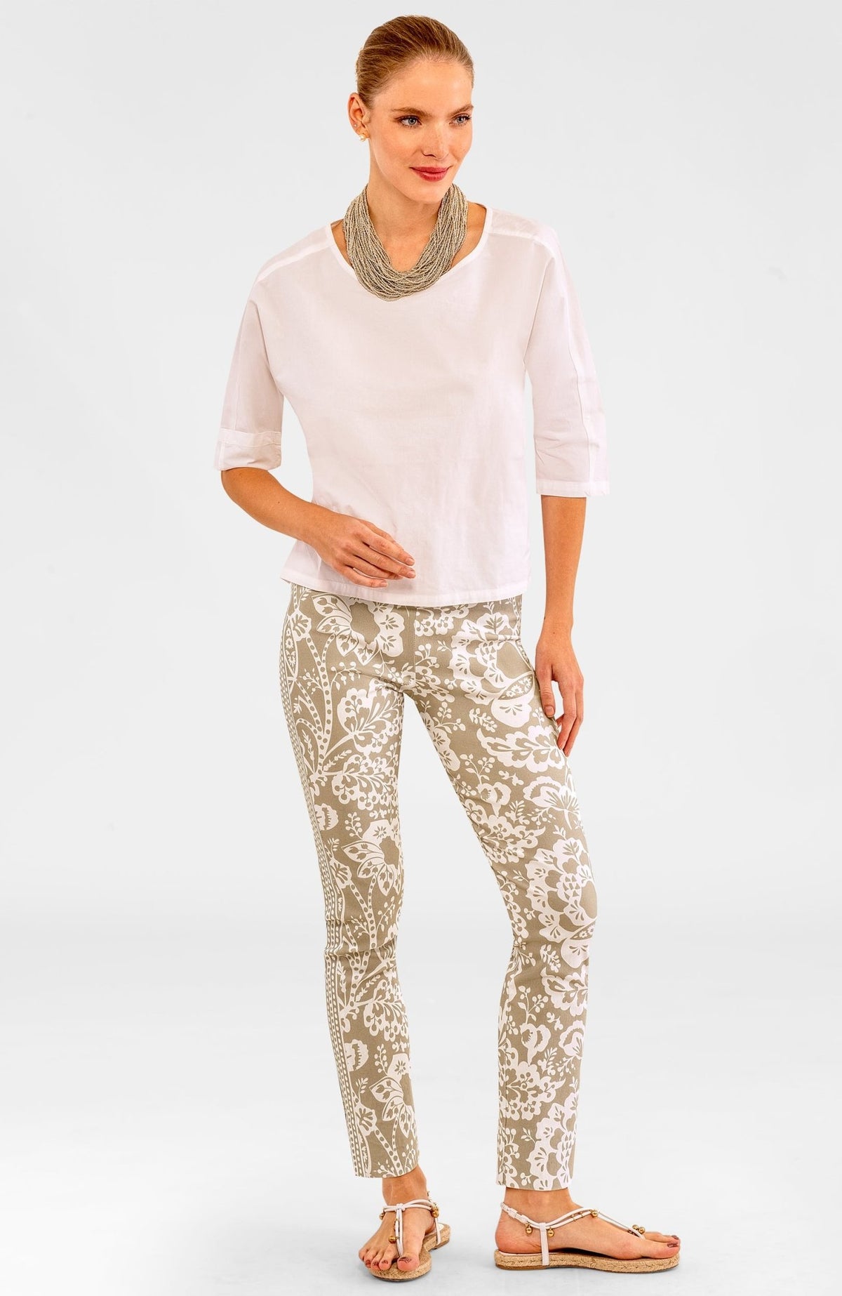 Gripeless Pull On Pants - Flora Khaki