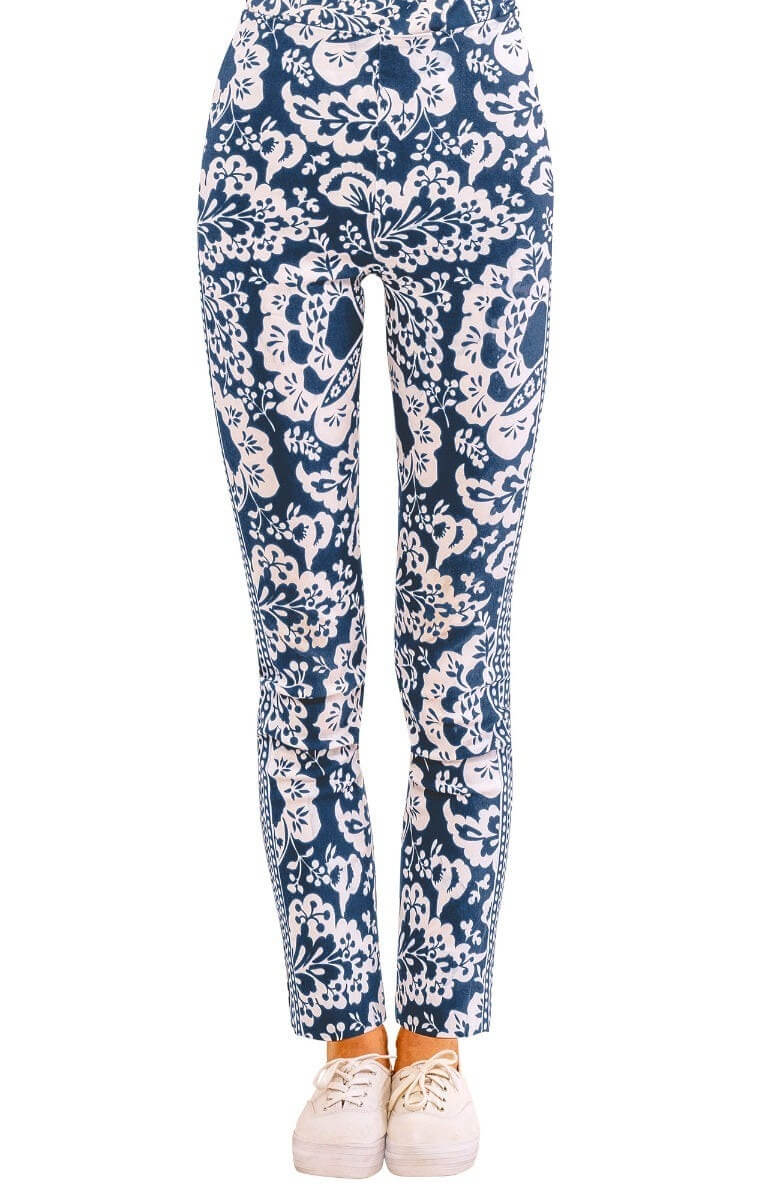 Gripeless Pull On Pants - Flora Navy