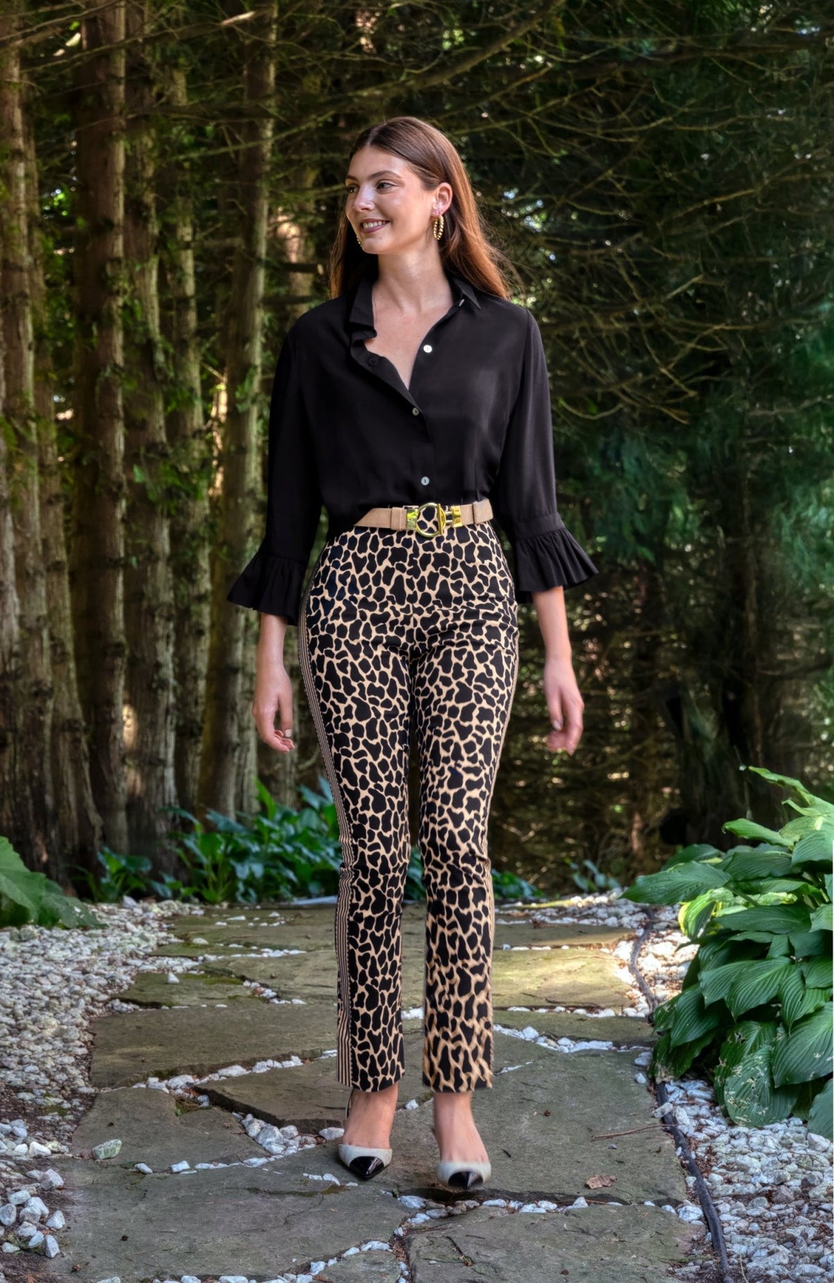 Gripeless Pull On Pants Giraffe Khaki - Animal Instincts Giraffe Khaki