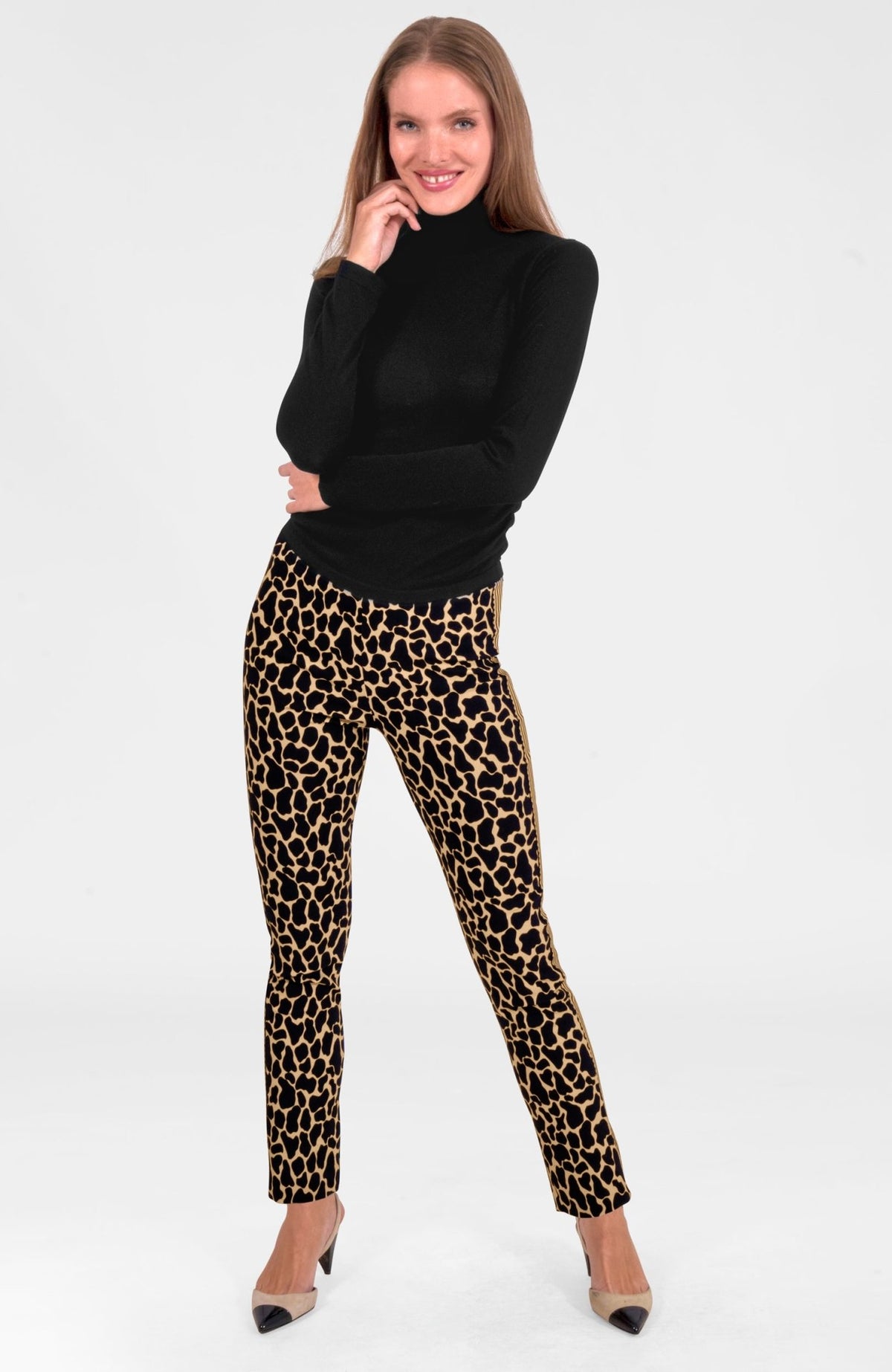 Gripeless Pull On Pants Giraffe Khaki - Animal Instincts Giraffe Khaki