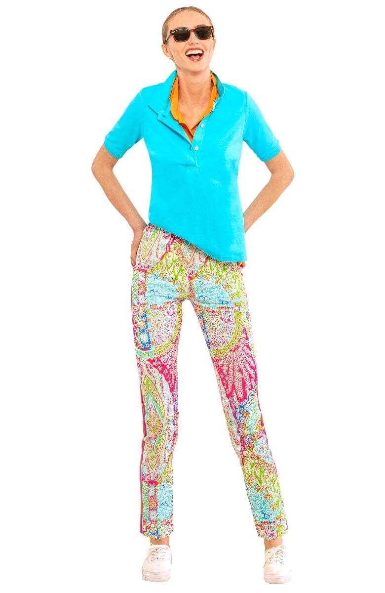 Gripeless Pull On Pants - Grand Bazaar Brights