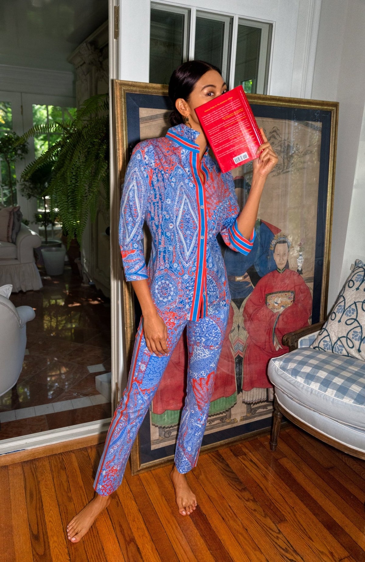 Gripeless Pull On Pants - Grand Bazaar Blues