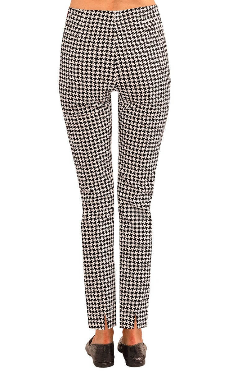 Gripeless Pull On Pants - Houndstooth Black