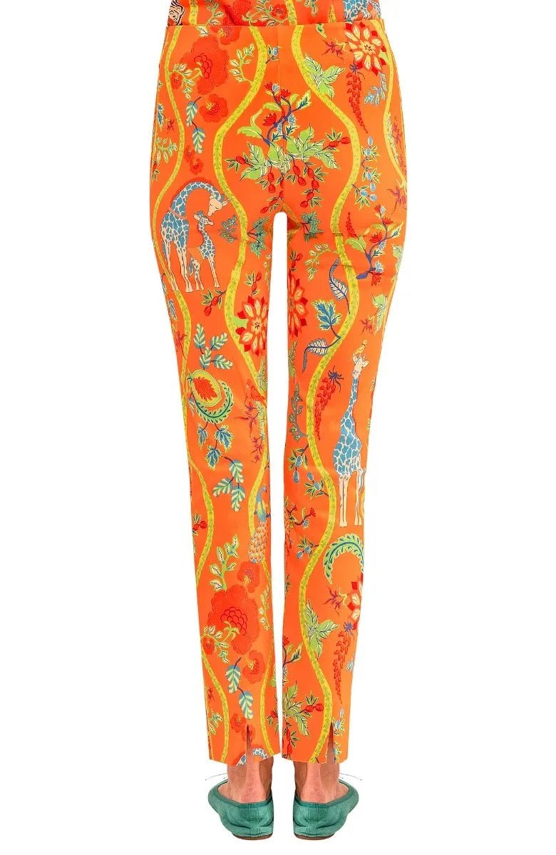 Gripeless Pull On Pants - Jungle Symphony Orange