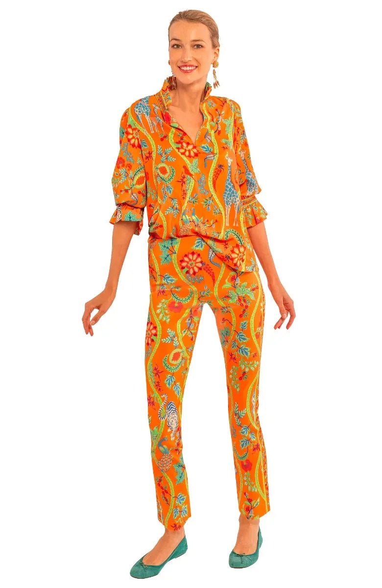 Gripeless Pull On Pants - Jungle Symphony Orange