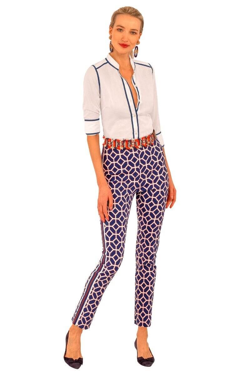 Gripeless Pull On Pants - Lucy In The Sky With Diamonds Navy