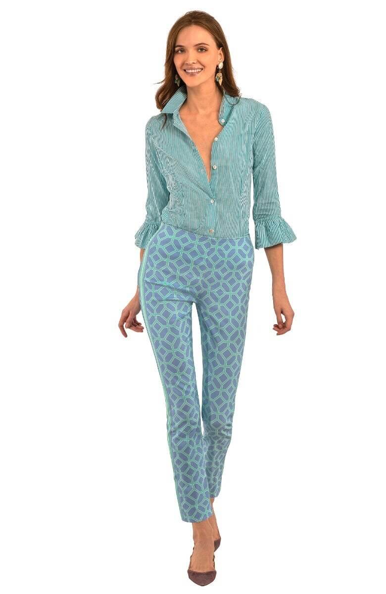 Gripeless Pull On Pants - Lucy In The Sky With Diamonds Periwinkle