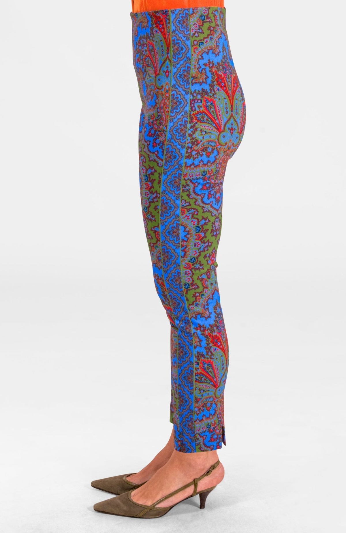 Gripeless Pull On Pants - Passion Paisley Olive