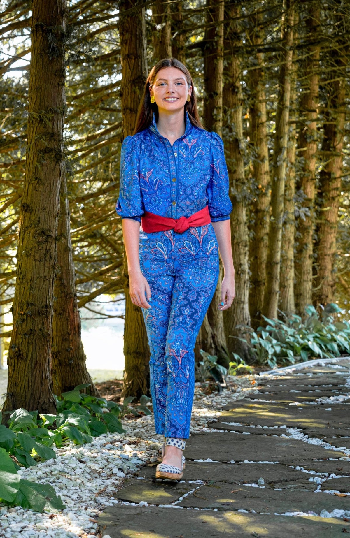 Gripeless Pull On Pants - Passion Paisley Imari