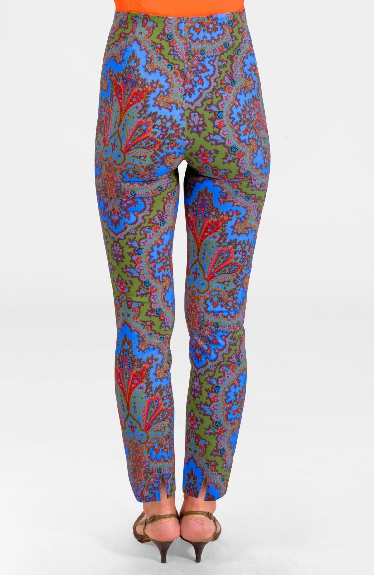 Gripeless Pull On Pants - Passion Paisley Olive