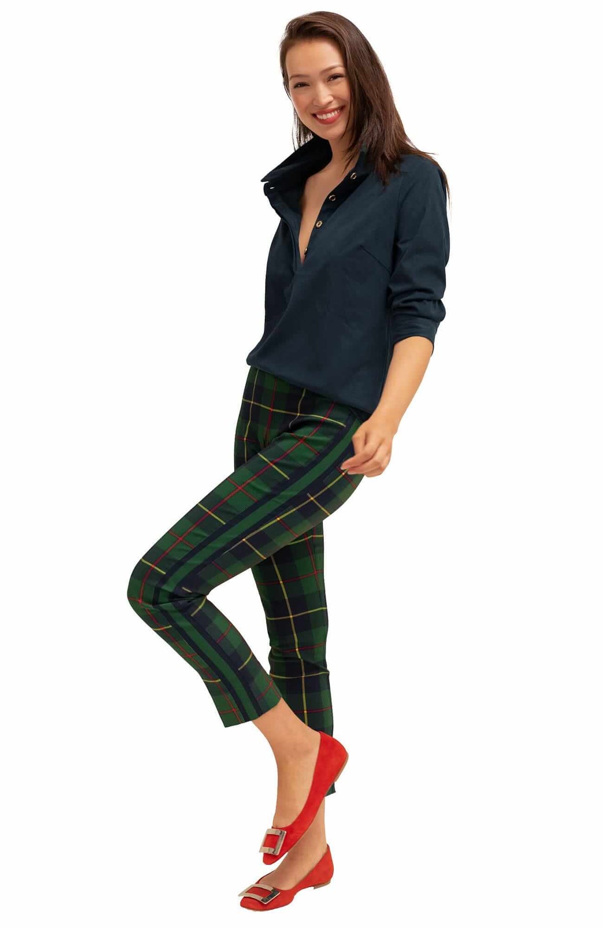 Gripeless Pull On Pants - Plaidly Cooper Greenmulti Plaid